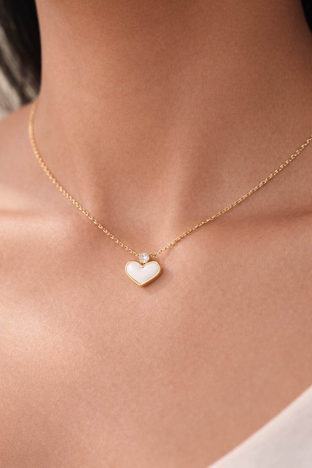 Minimal Gold Heart Charm Necklace