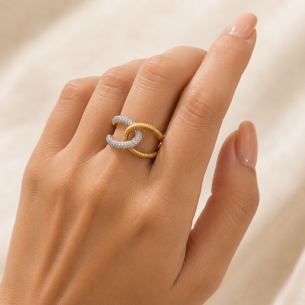 Luxe Pavé Knot Ring