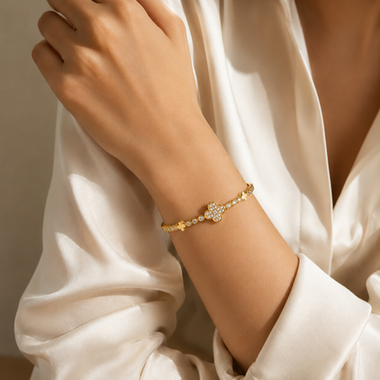Clover Crystal Tennis Bracelet