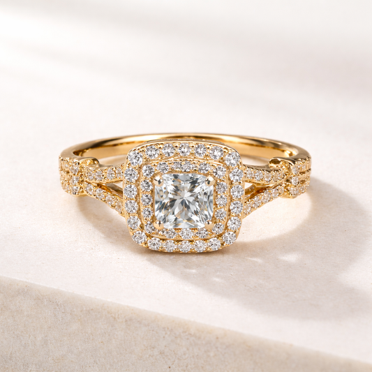 Radiant Halo Diamond Ring