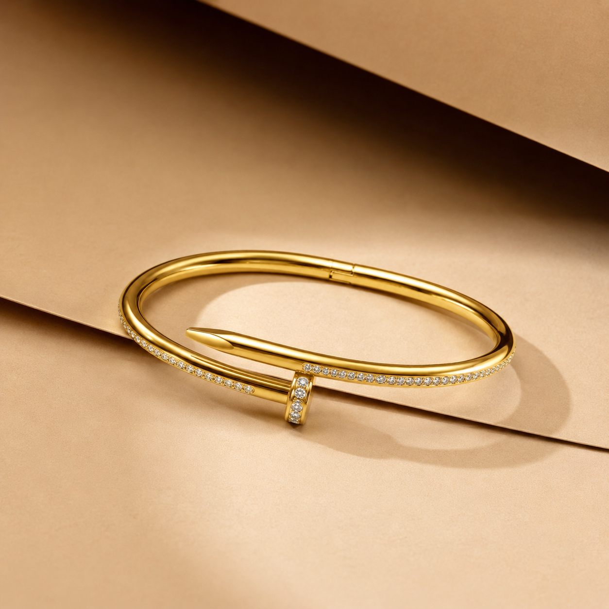Luxe Nail Pavé Open Bracelet