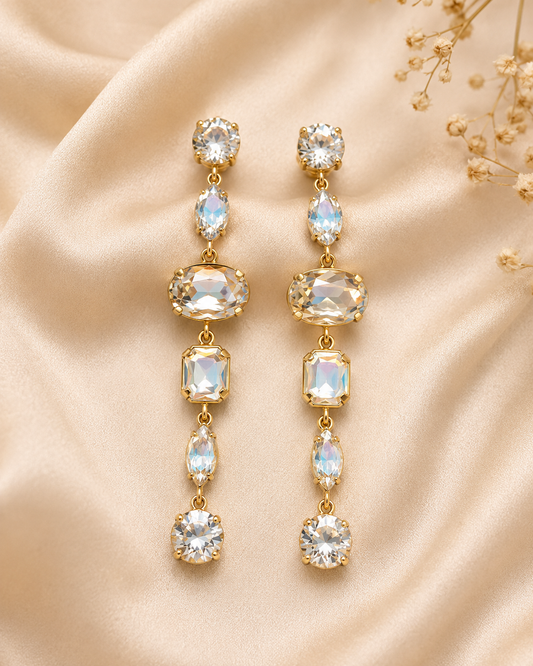 Aurora Crystal Cascade Drop Earrings