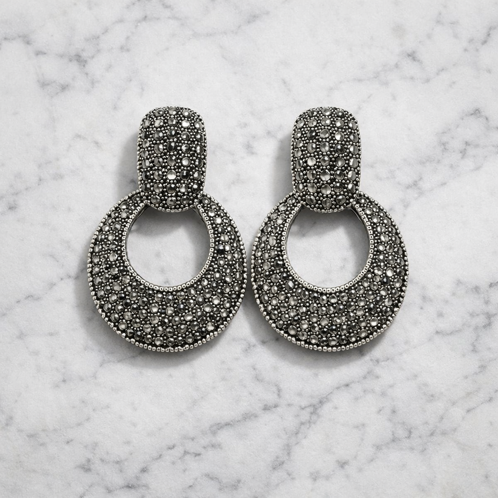 Vintage Crystal Halo Statement Drop Earring