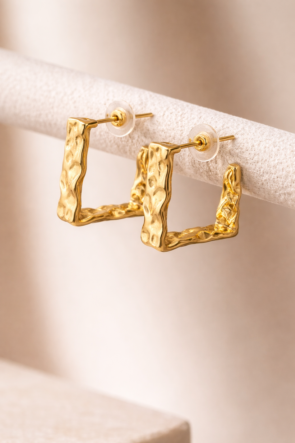 Gold Square Hoop Earrings