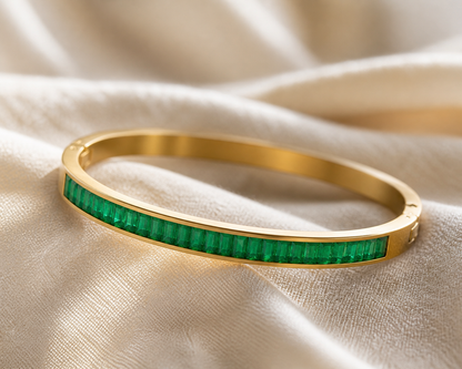 Emerald Luxe Gold Bangle