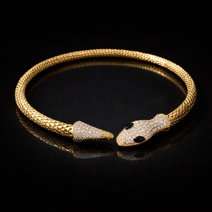 Gold Statement Snake Choker Necklace