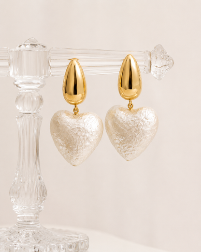 Luna Pearl Heart Earrings