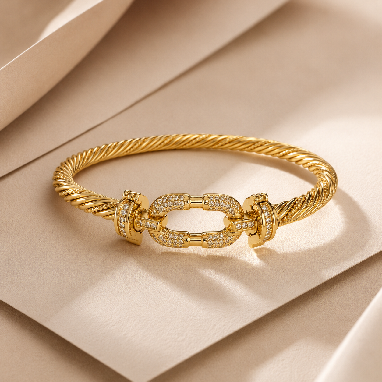 Luxe Pavé Link Cable Bangle