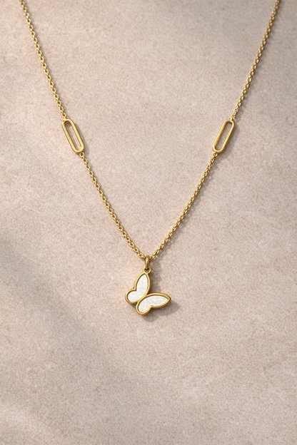 Gold Butterfly Charm Necklace