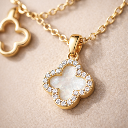 Gold Layered Clover Charm Necklace