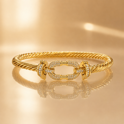 Luxe Pavé Link Cable Bangle
