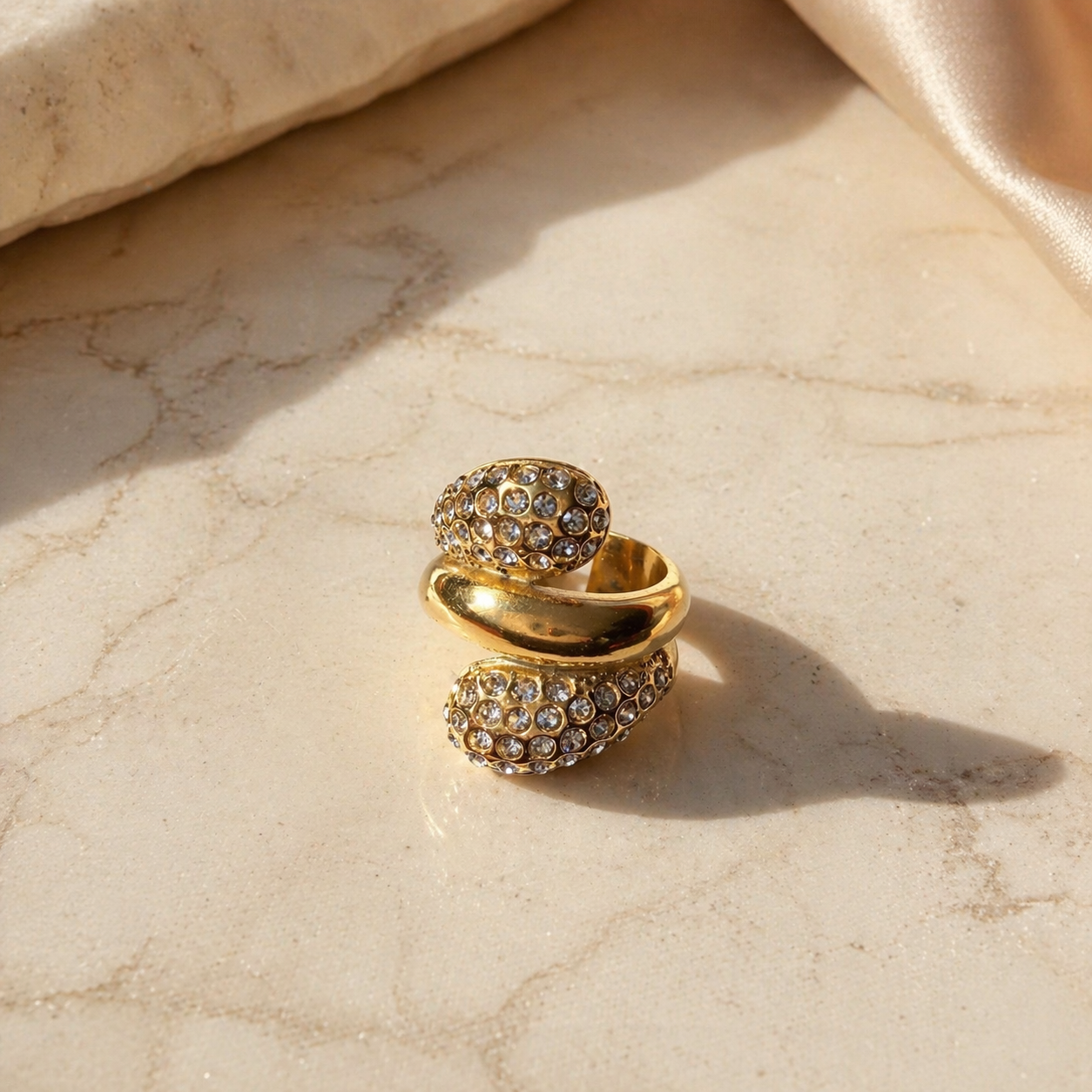 Aurora Crystal Wrap Luxe Ring