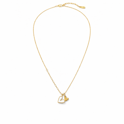 Minimal Gold Double Heart Pendant Necklace