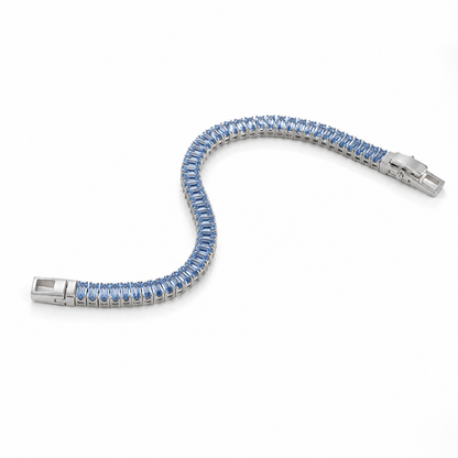 Sky Blue Baguette Tennis Bracelet
