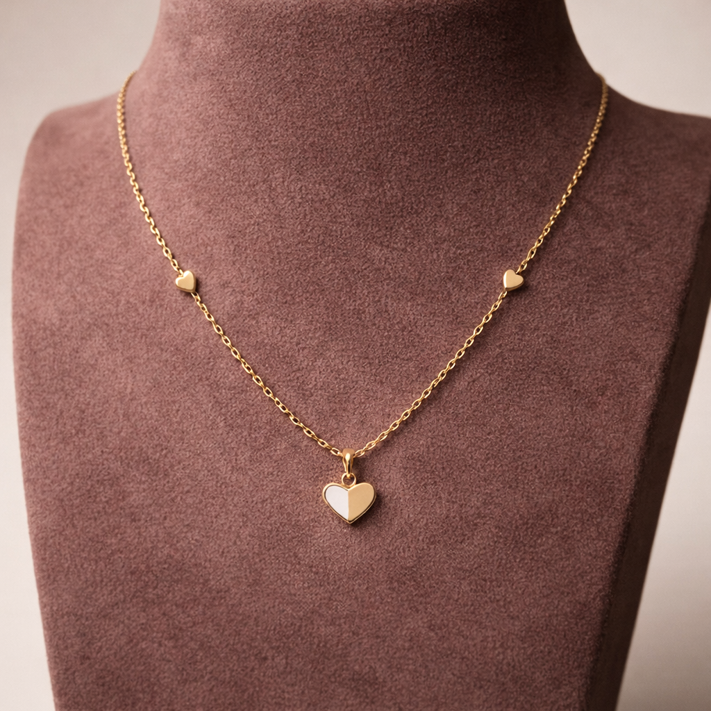 Delicate Gold Heart Charm Necklace