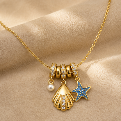 Gold Starfish Charm Necklace