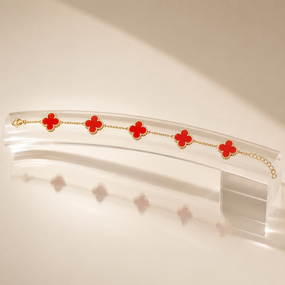 Red Clover Charm Bracelet