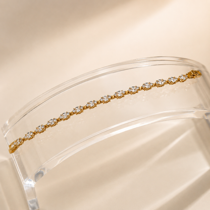 Gold Marquise CZ Tennis Bracelet