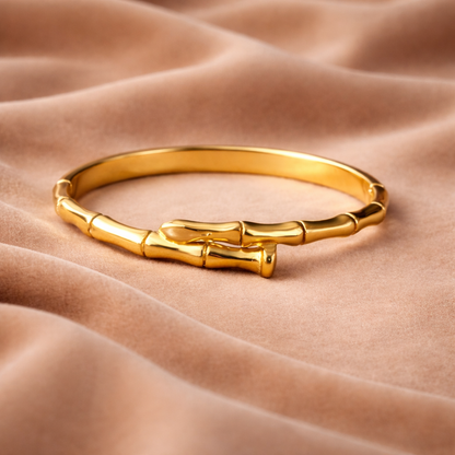 Bamboo Design Gold Bracelet