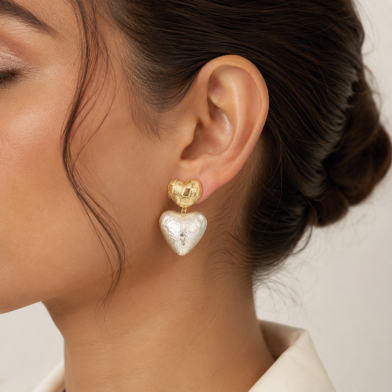 Woven Heart Drop Earrings