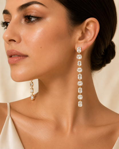 Luxe Crystal Cascade Drop Earrings