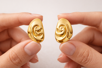 Vortex Gold Molten Stud Earrings