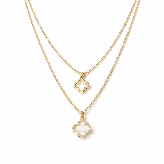 Gold Layered Clover Charm Necklace