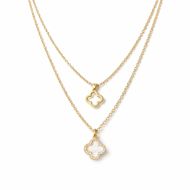 Gold Layered Clover Charm Necklace