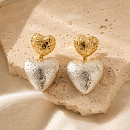 Woven Heart Drop Earrings