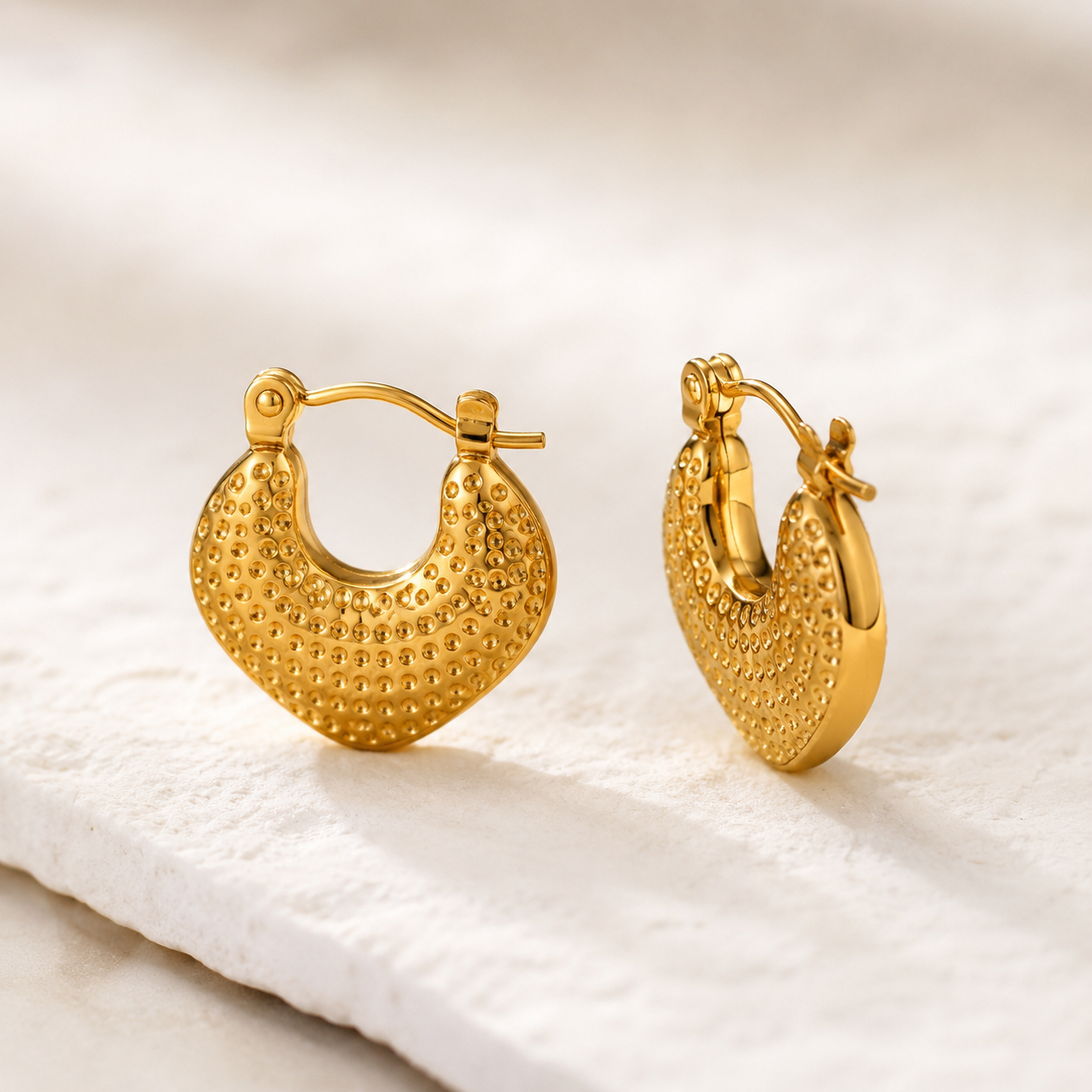 Hammered Gold Hoop Earrings