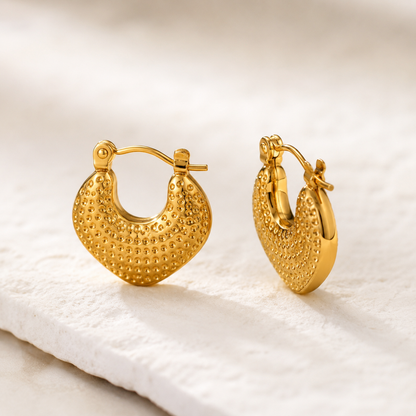 Hammered Gold Hoop Earrings
