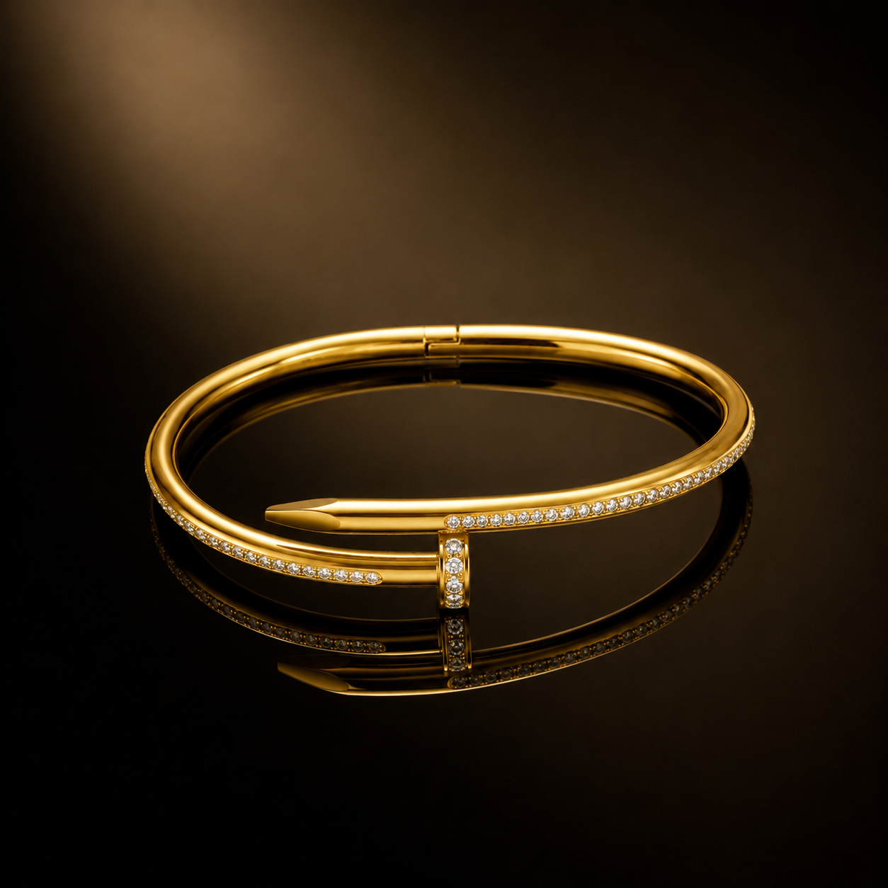 Luxe Nail Pavé Open Bracelet