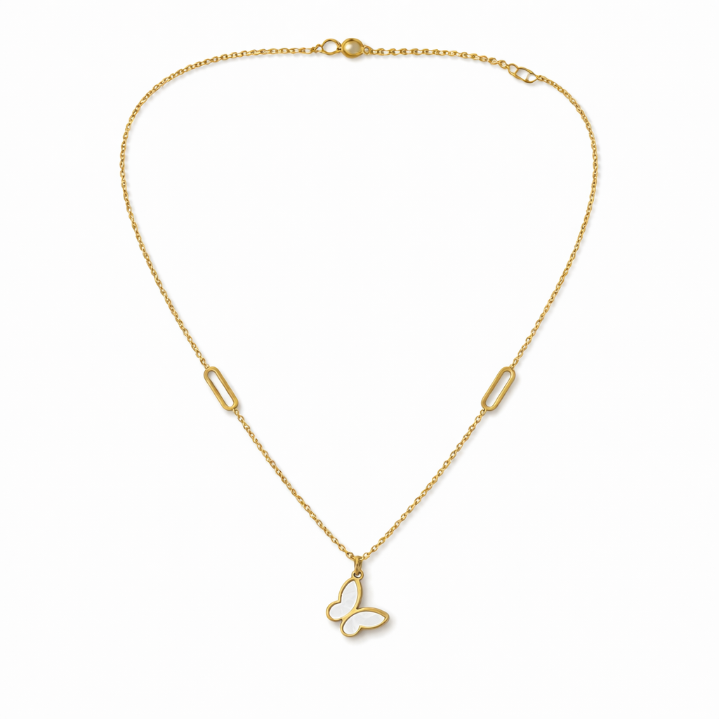 Gold Butterfly Charm Necklace