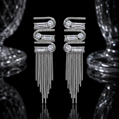 Crystal Tassel Drop Earrings