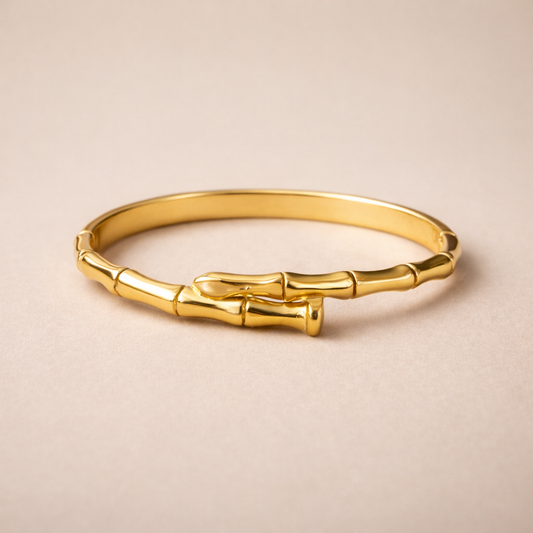 Bamboo Design Gold Bracelet