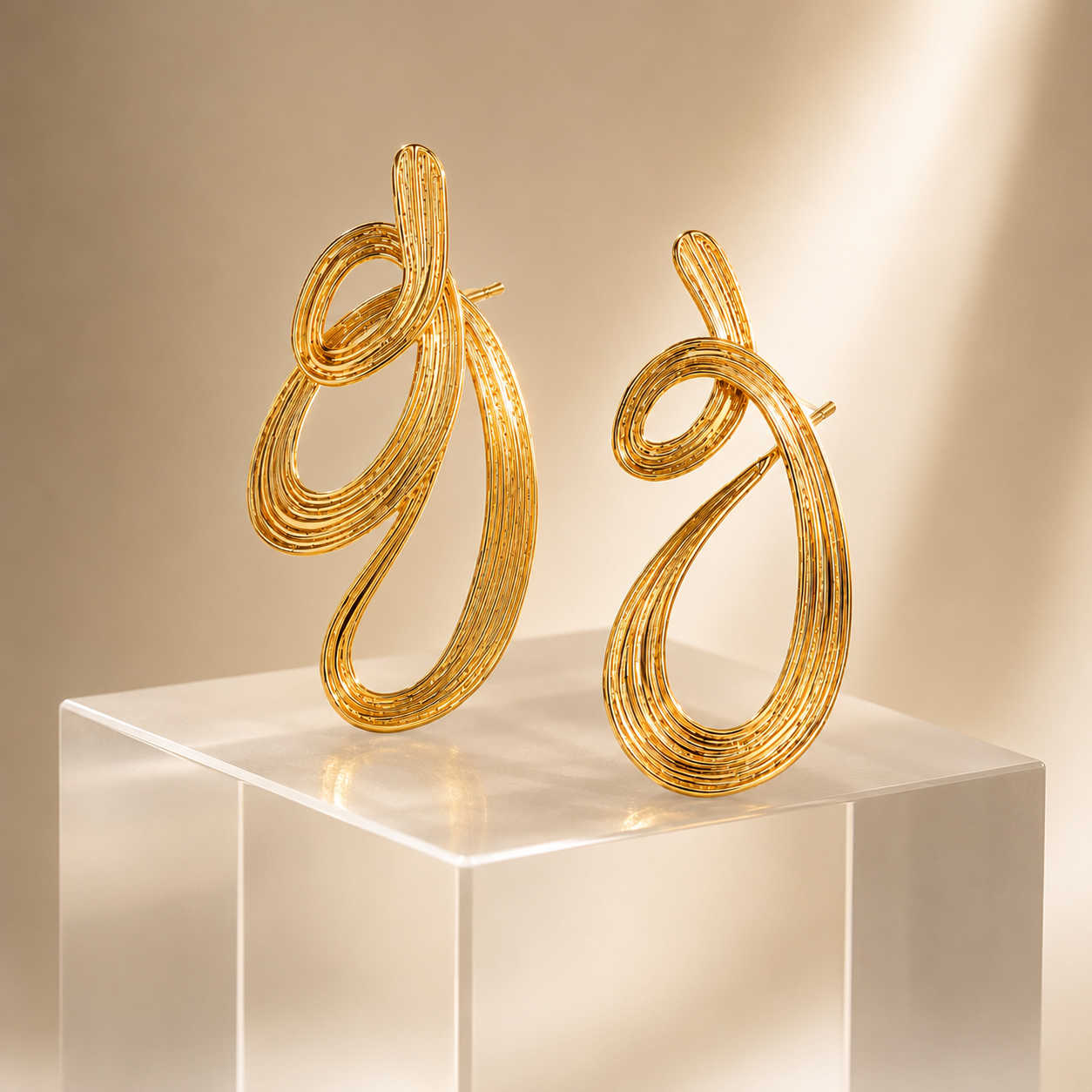 Luxe Sculptural Loop Drop Earrings