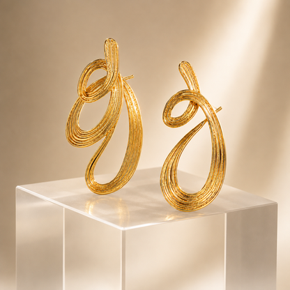Luxe Sculptural Loop Drop Earrings