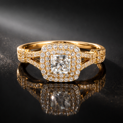 Radiant Halo Diamond Ring