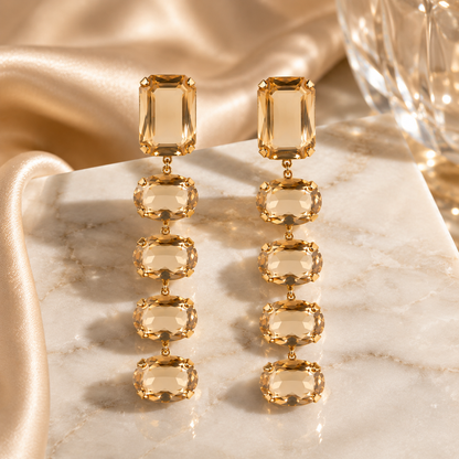 Champagne Crystal Drop Earrings