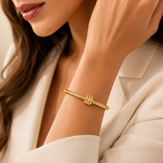 Trinity Pavé Crystal Bangle