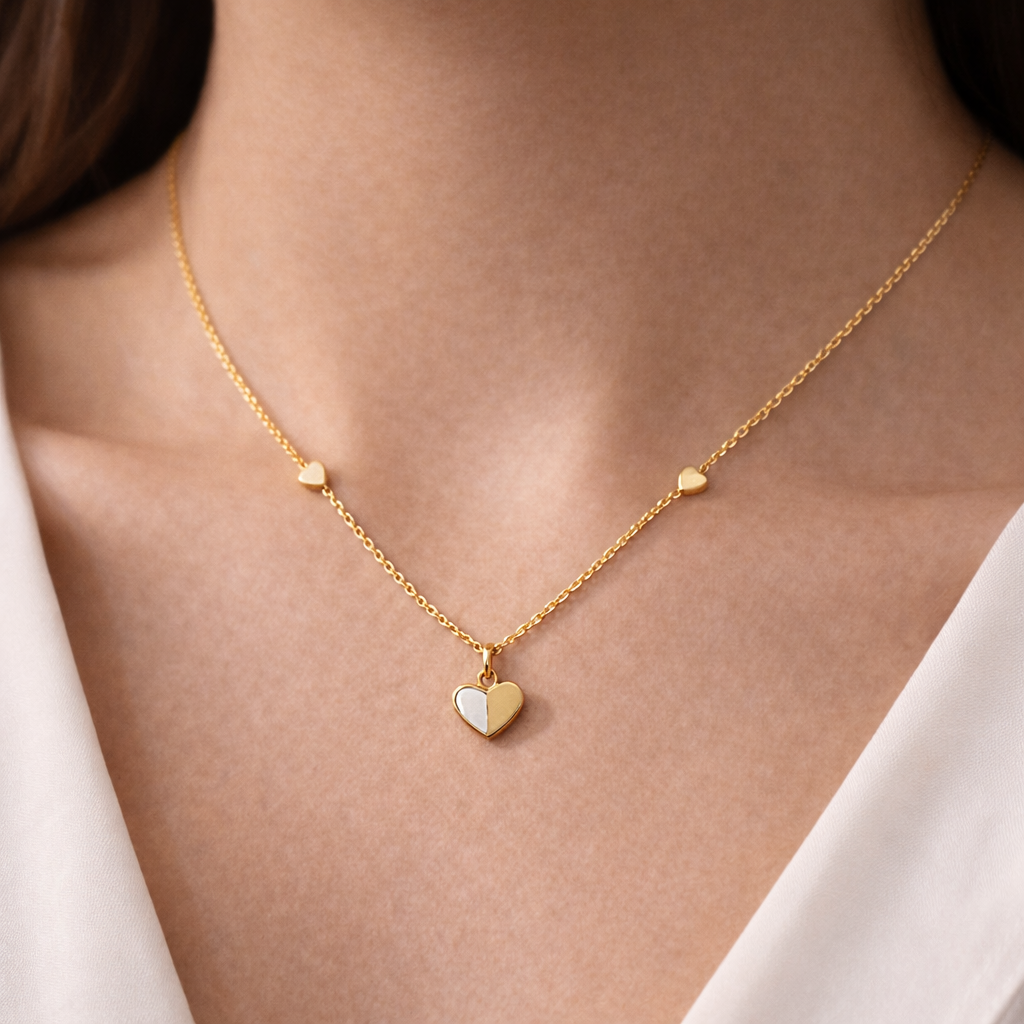Delicate Gold Heart Charm Necklace
