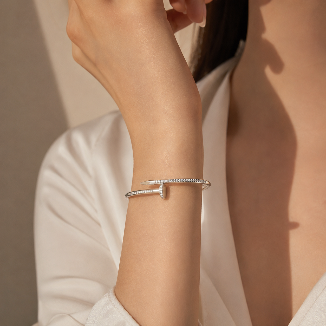 Luxe Nail Pavé Open Bracelet