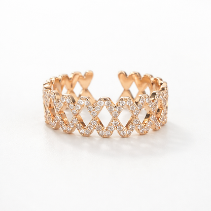 Gold Diamond Lattice Ring