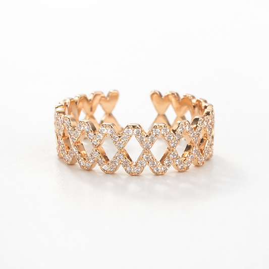 Gold Diamond Lattice Ring