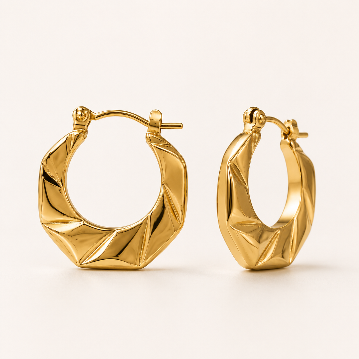 Geometric Gold Hoop Earrings