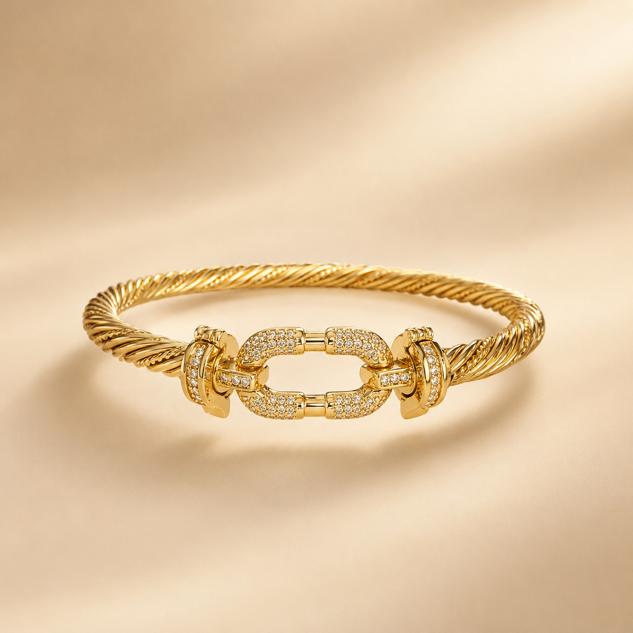 Luxe Pavé Link Cable Bangle