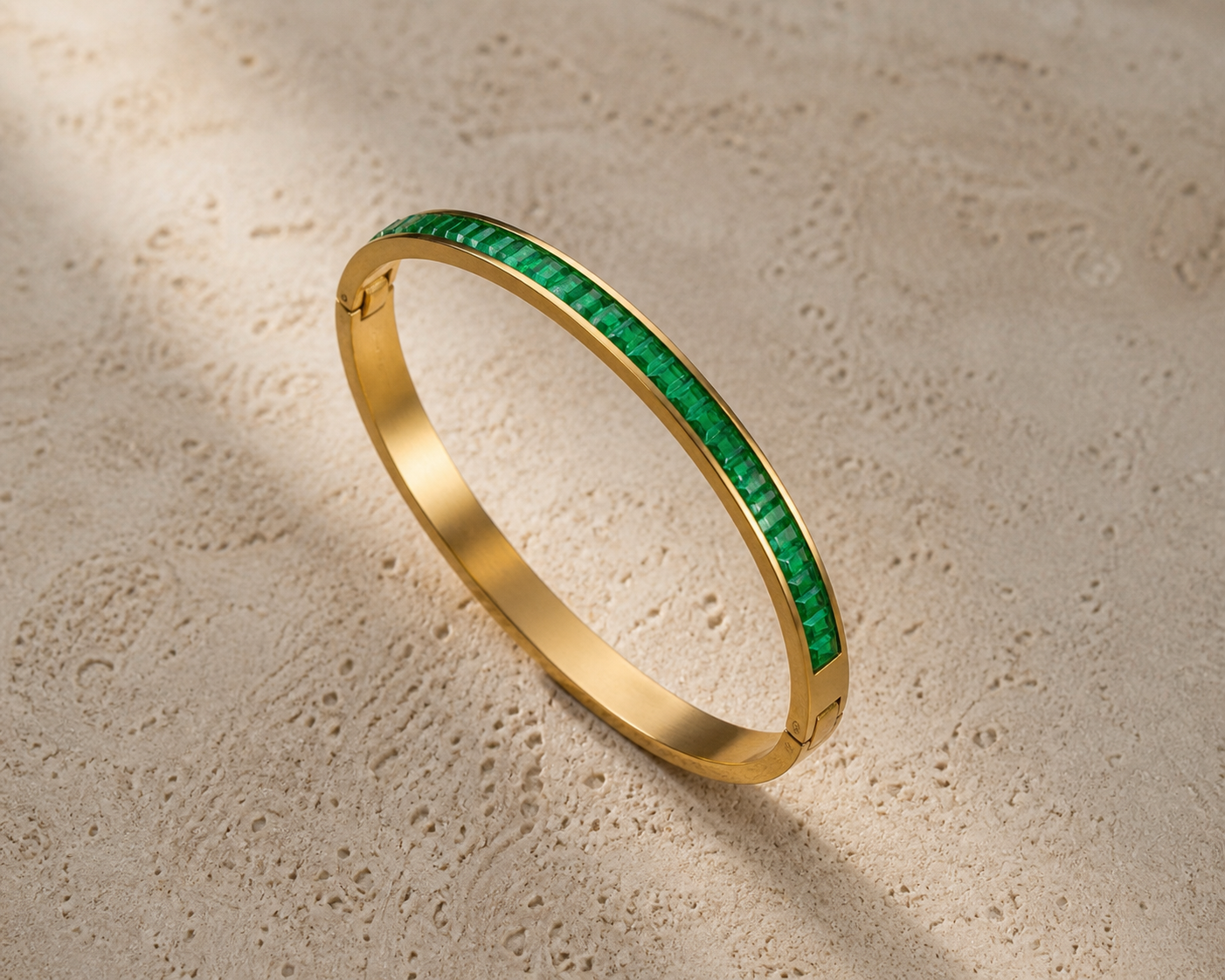 Emerald Luxe Gold Bangle