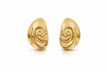 Vortex Gold Molten Stud Earrings