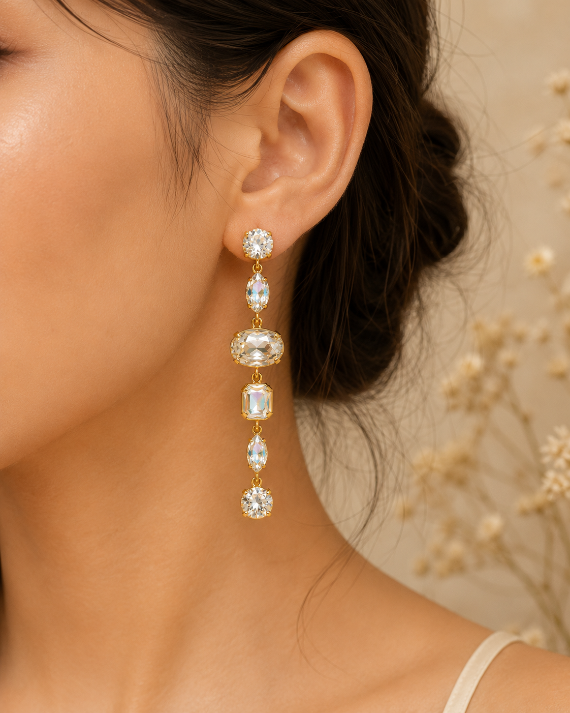 Aurora Crystal Cascade Drop Earrings