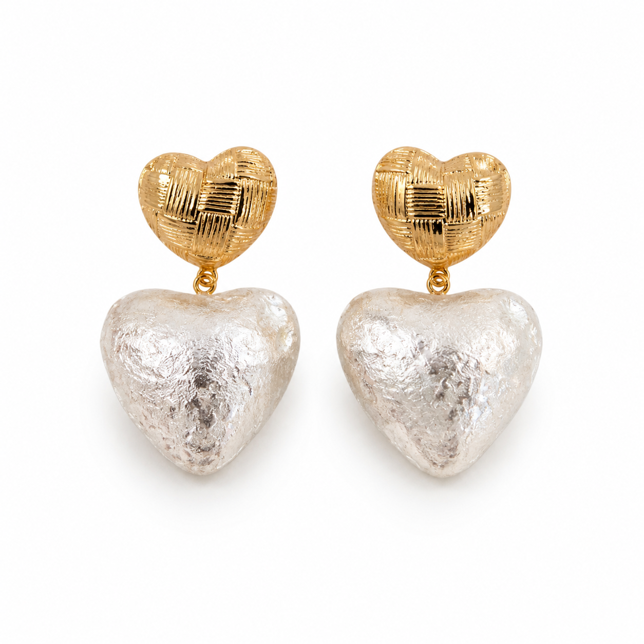 Woven Heart Drop Earrings